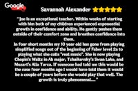 savannah alexander's review on google